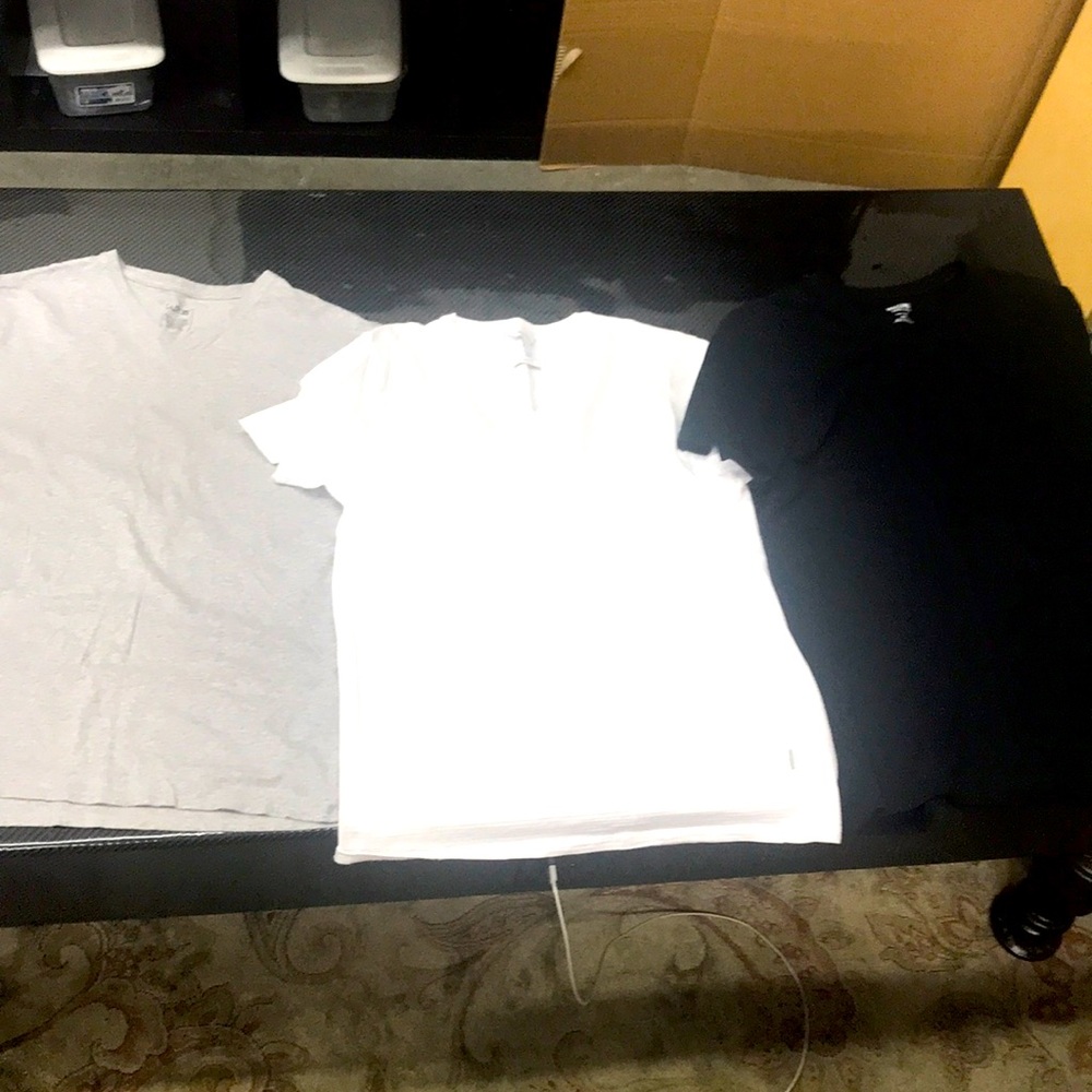 Grey white and black tee